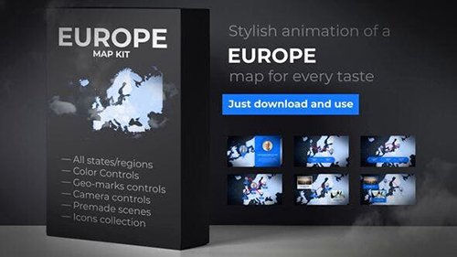 VH - Map of Europe with Countries - Europe Map Kit 24376111