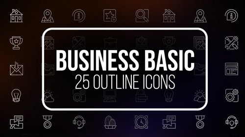 Business Basic - Outline Animated Icons (MOGRT) 23151188