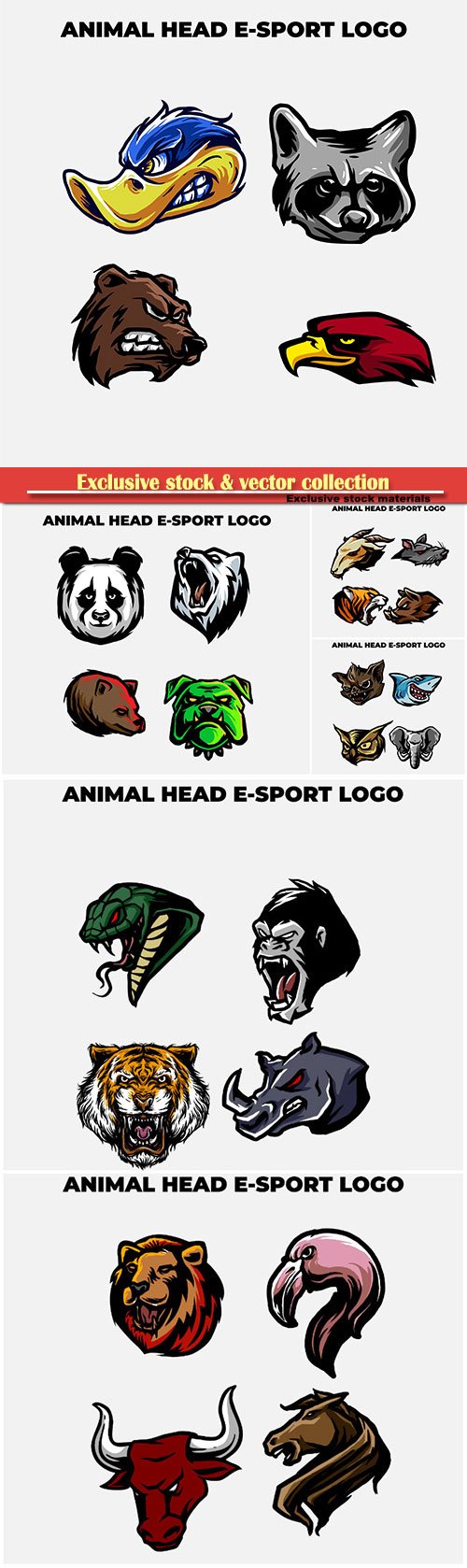 Animal head mascot logo vector