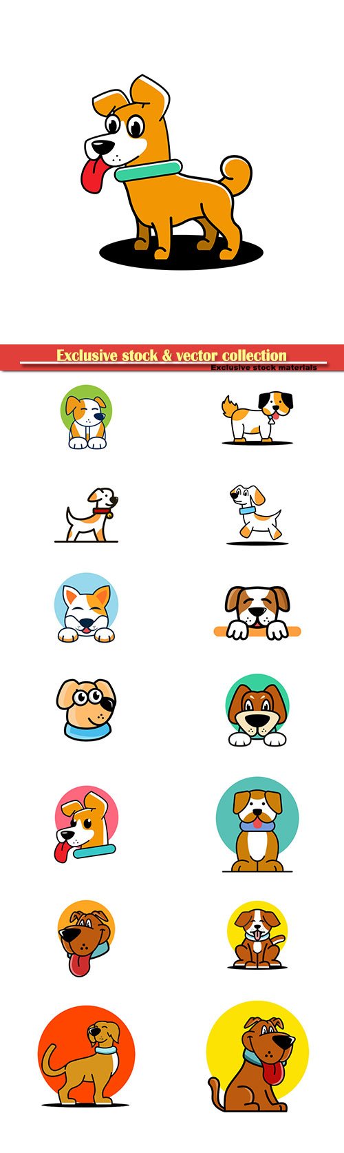 Cute dog logo design stock vectors