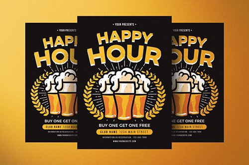 Happy Hour Flyer Psd » Nitrogfx - Download Unique Graphics For Creative 