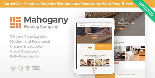 ThemeForest - Mahogany v1.1 - Carpenting Woodwork & Flooring Company WordPress Theme - 21220007
