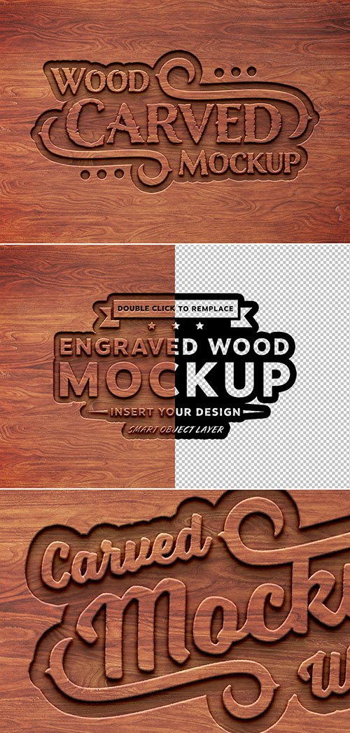 Carved Wood Text Effect Mockup 285147359 PSDT