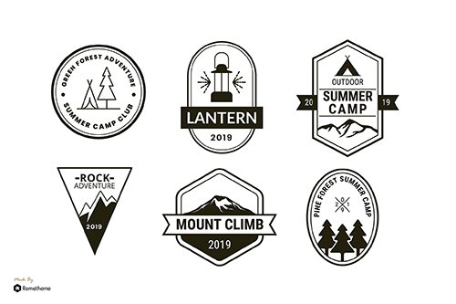 Set of Camping and Adventure Logo Badge RB