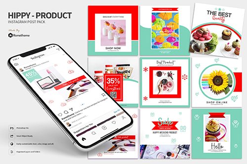 Hippy - Product Instagram Post Pack HR