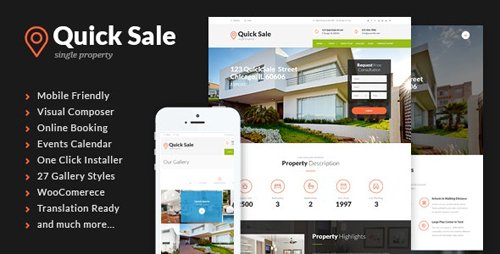 ThemeForest - Quick Sale v3.0.1 - Single Property Real Estate WordPress Theme - 11004473