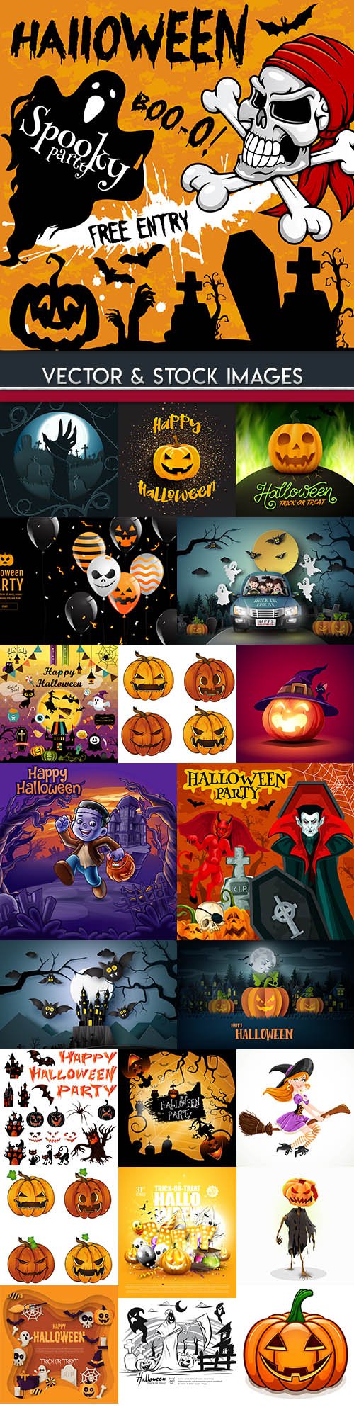 Happy Halloween holiday illustration collection 35