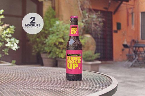 Chair Beer Mockup Duo PSD