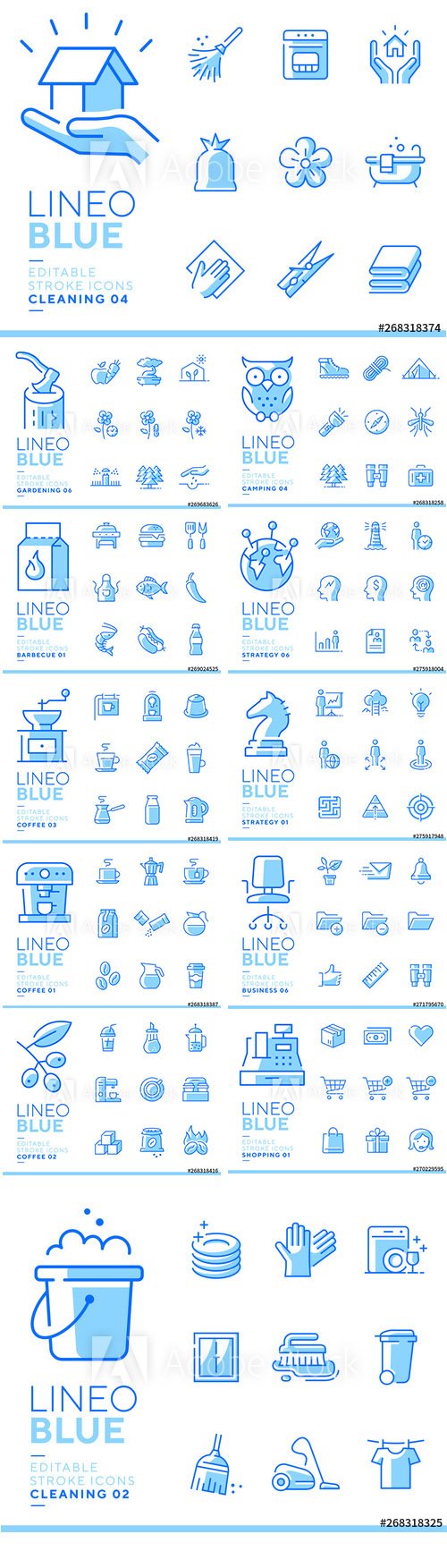 Lineo Blue - Line Icons Vector Pack Vol 3