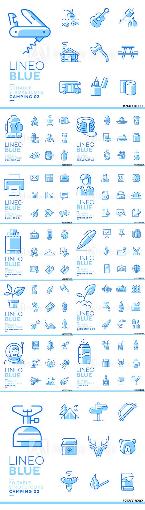 Lineo Blue - Line Icons Vector Pack Vol 2