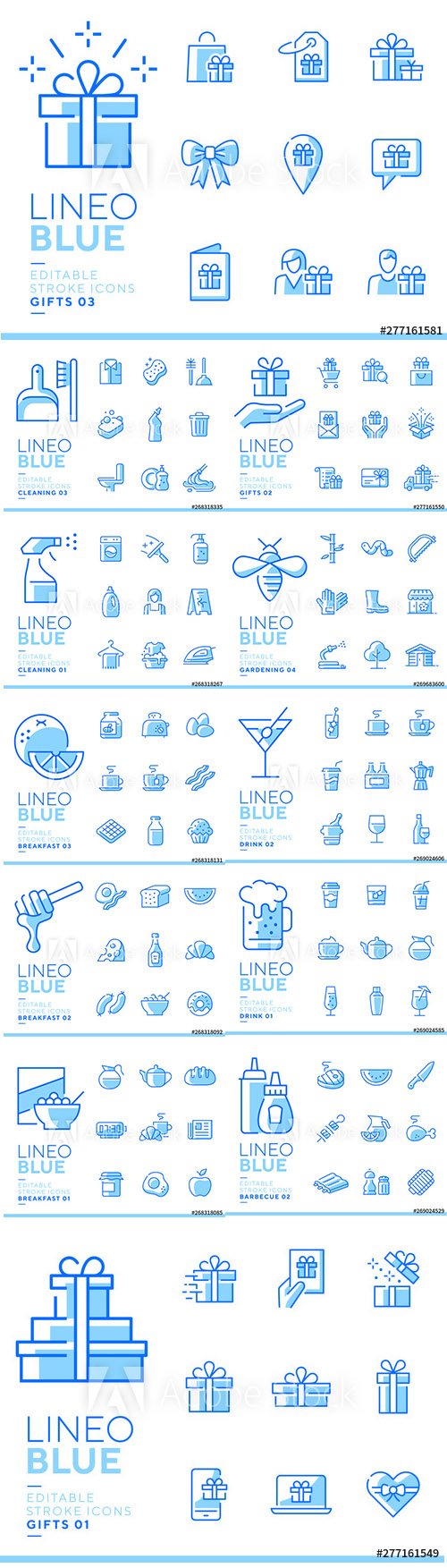 Lineo Blue - Line Icons Vector Pack Vol 4