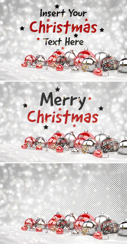 Christmas Card Mockup with Ornaments and Stars 294698668 PSDT