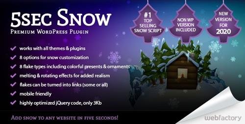 CodeCanyon - 5sec Snow v1.65 - Premium WordPress Plugin - 851002