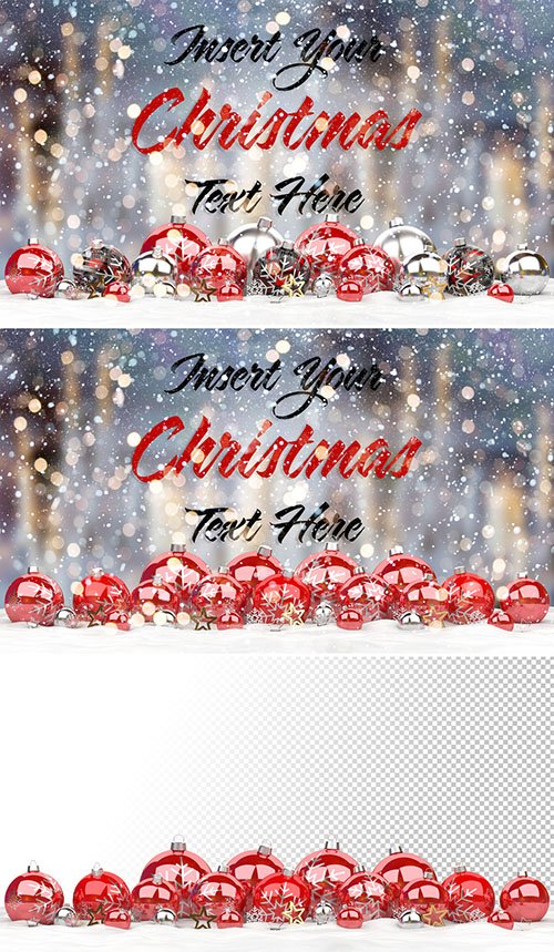 Web Christmas Card Mockup with Ornaments 295340446 PSDT
