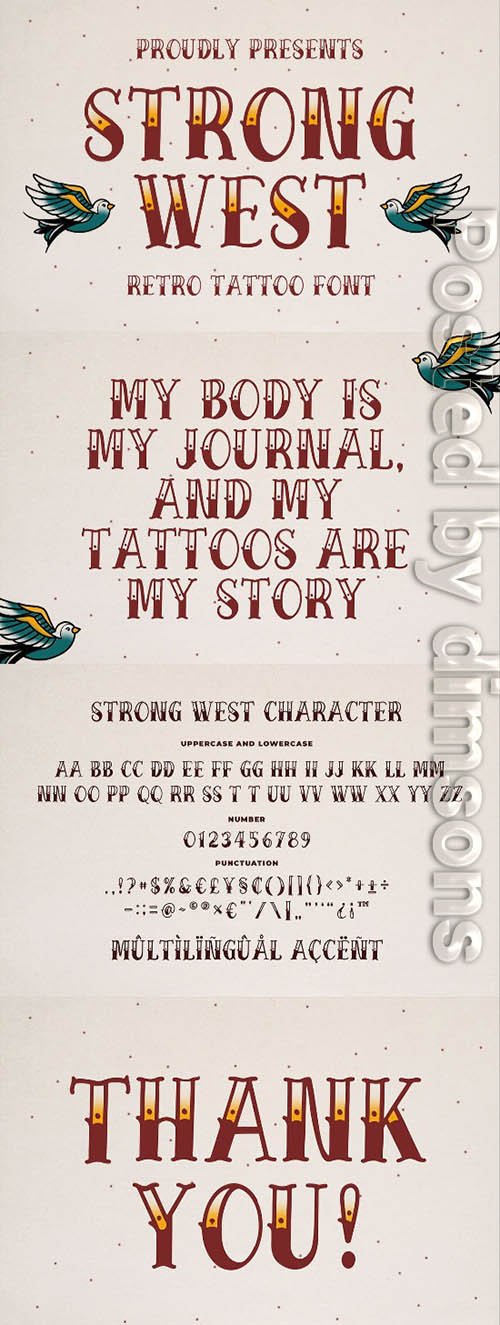 Strong West - Retro Tattoo Font