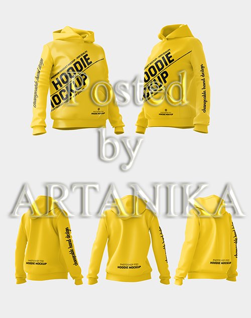 Hoodie PSD Mock up Template Front and Back View