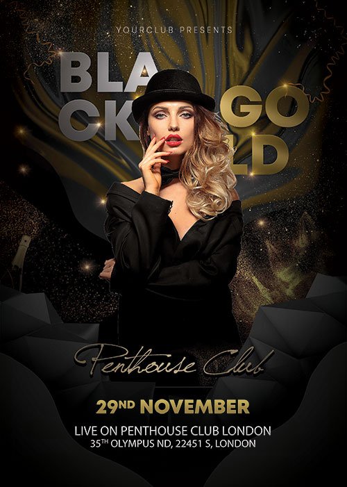 Black and Gold - Premium flyer psd template