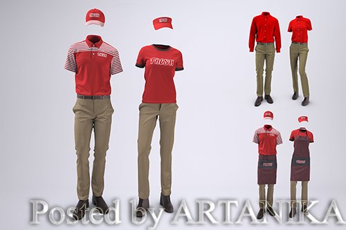Food Service and Retail Uniforms Mock-Up