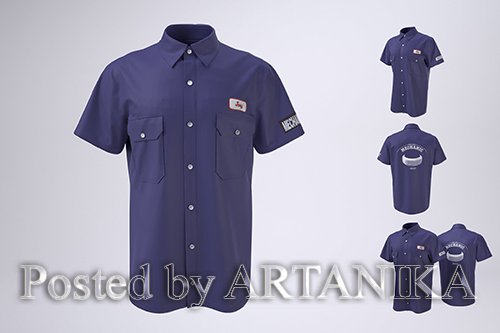 Work Shirt with Short Sleeves Mock-Up
