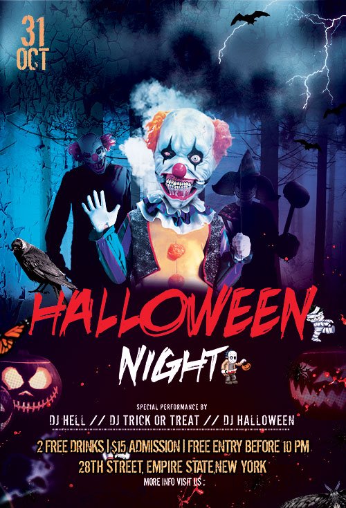 Halloween Nightmare PSD Flyer Template