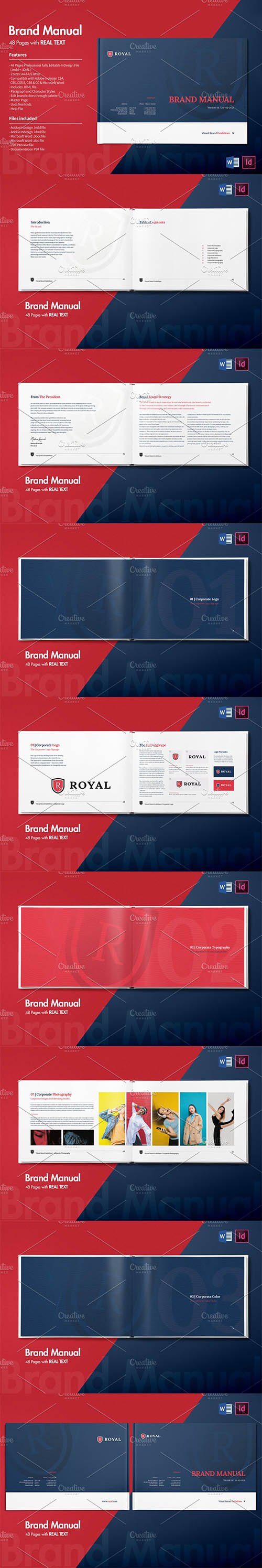 CreativeMarket - Brand Manual 48 Pages - REAL TEXT - 4229788