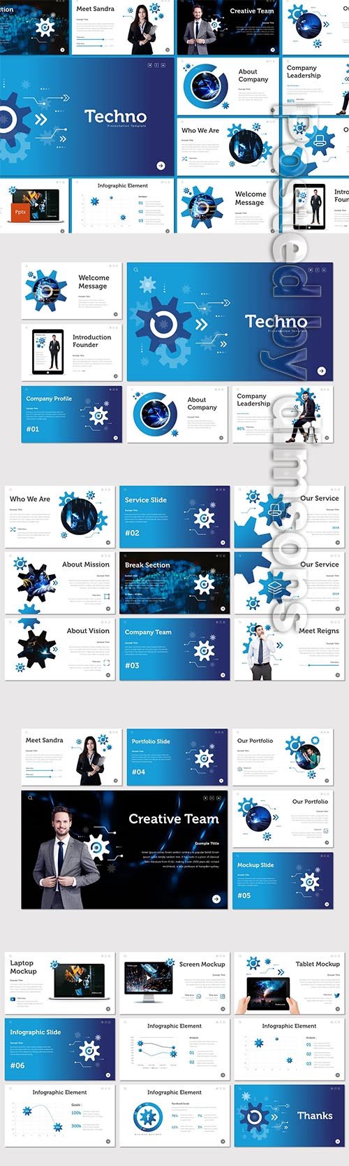 Techno - Powerpoint Template 4234396