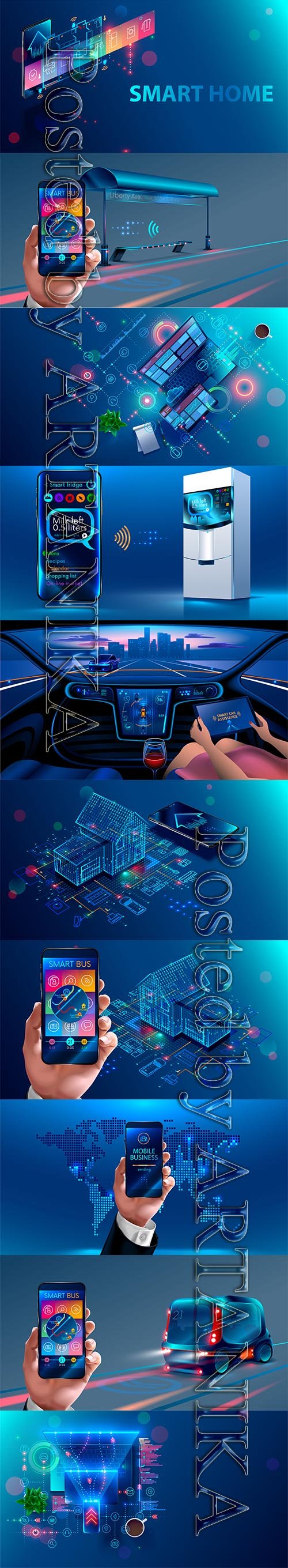 Vector Set - Future Technology Concept Backgrounds Vol 7