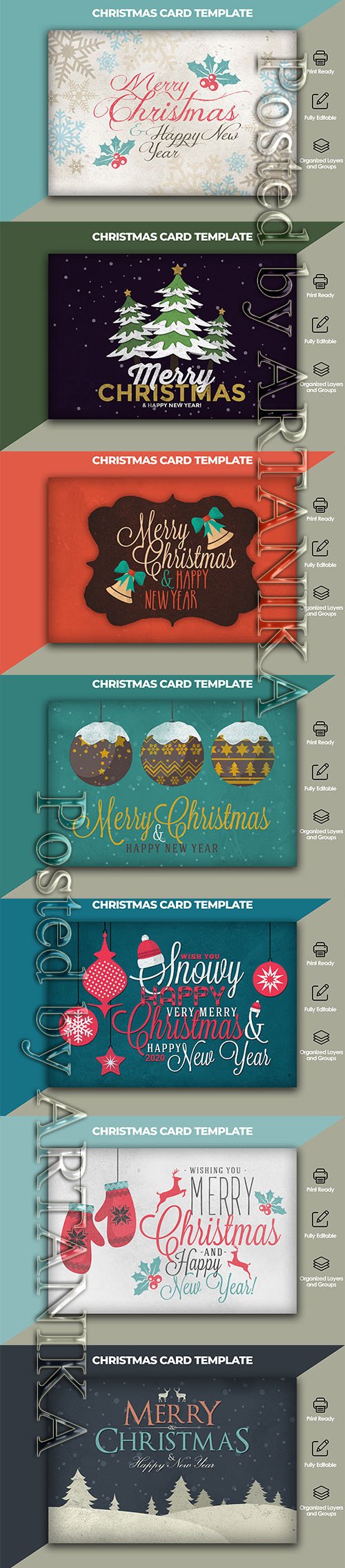 Christmas and New Year Card Template Pack