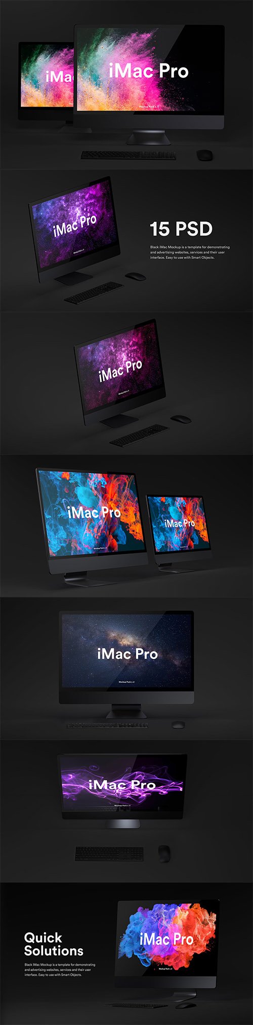Dark iMac Pro Mockup PSD