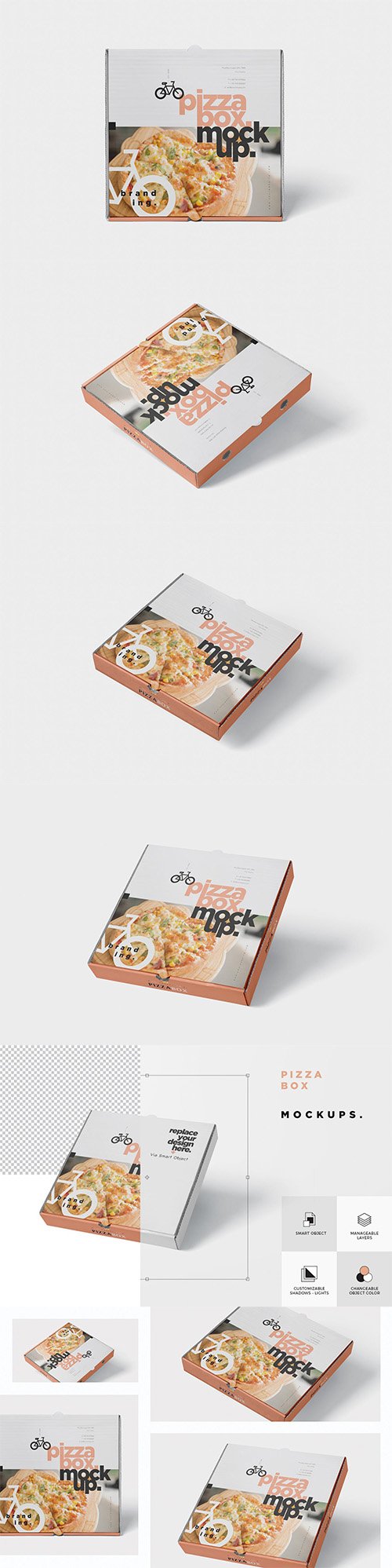 Pizza Box Mock-Up - Grocery Store Edition PSD