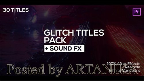 30 Glitch Titles + Sound FX for Premiere Pro 24916988