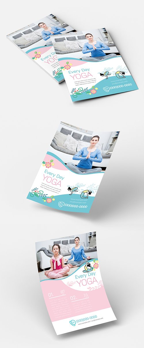 Yoga Flyer Layout with Photo Header Element 213694089 INDT