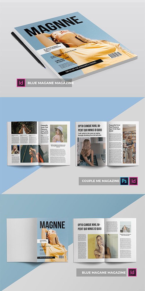 Blue Magane | Magazine Template Indesign