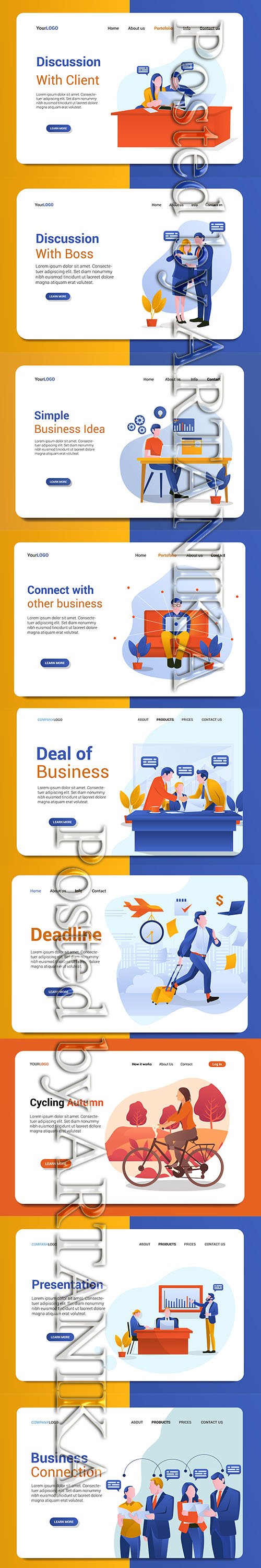 Business Template Set - Landing Page Backgrounds Vol 3