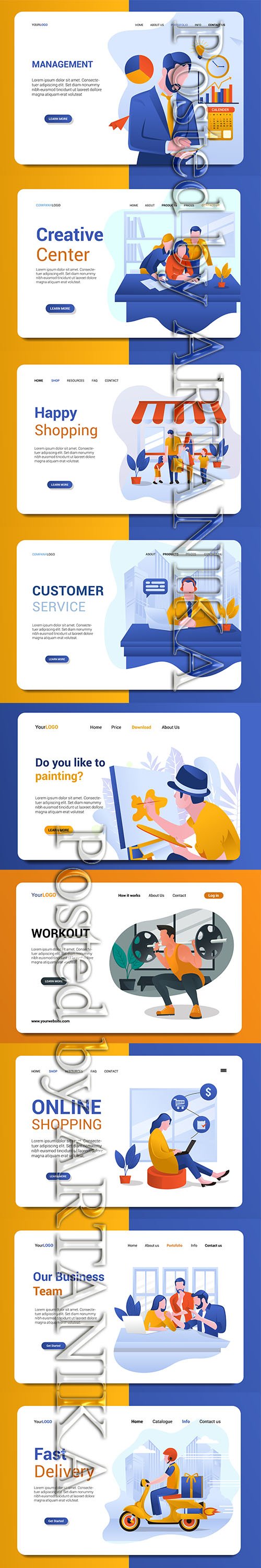 Business Template Set - Landing Page Backgrounds Vol 2