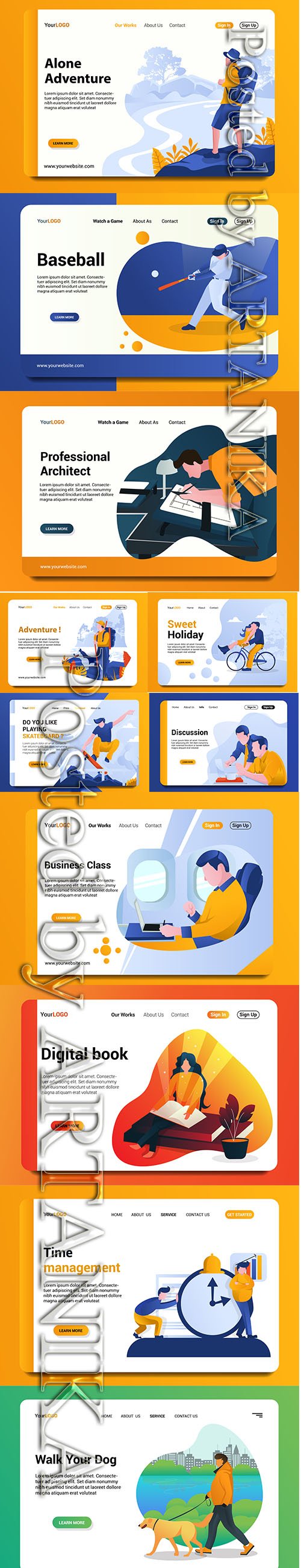 Business Template Set - Landing Page Backgrounds