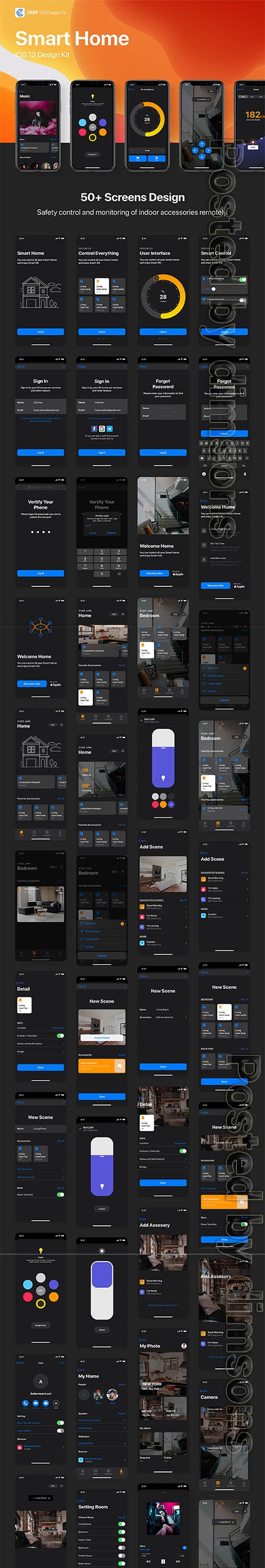 Deep - Smart Home iOS 13 Design Kit - UI8