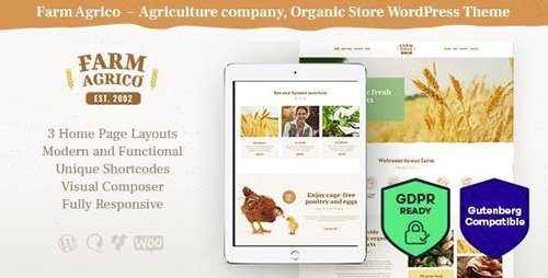 ThemeForest - Farm Agrico v1.2.2 - Agricultural Business & Organic Food WordPress Theme - 21848343