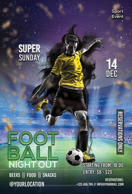 Football Night Out - Premium flyer psd template