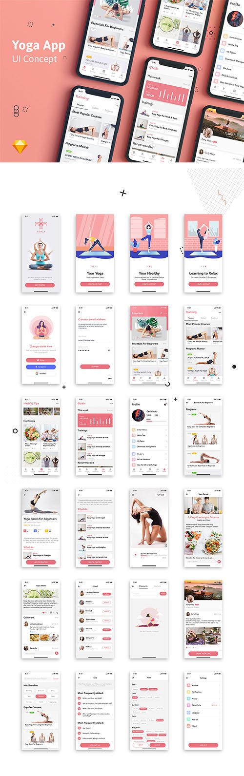 UI8 - Yoga Fitness Mobile App UI Kit
