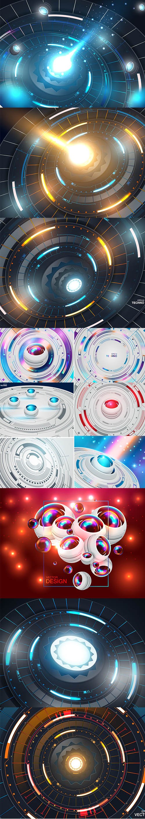 Futuristic Abstract High Computer Technology Illustrations Pack