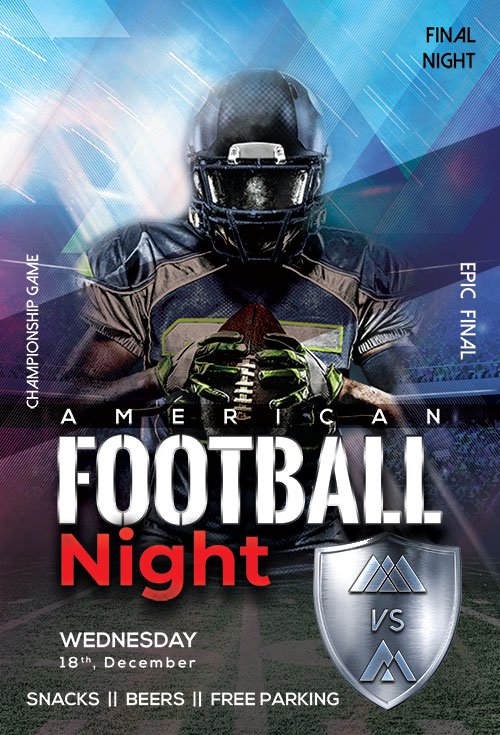 American Football Night - Premium flyer psd template
