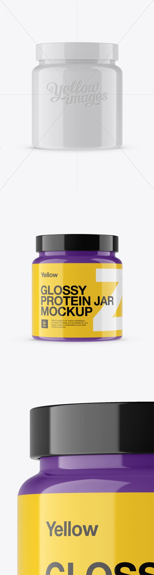 Glossy Protein Jar Mockup - Front View 13770 TIF