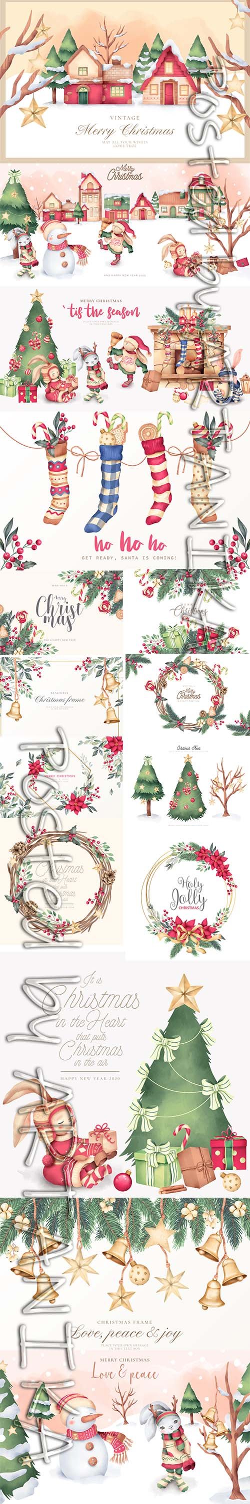 Elegant and Lovely Christmas Backgrounds Set Vol 2