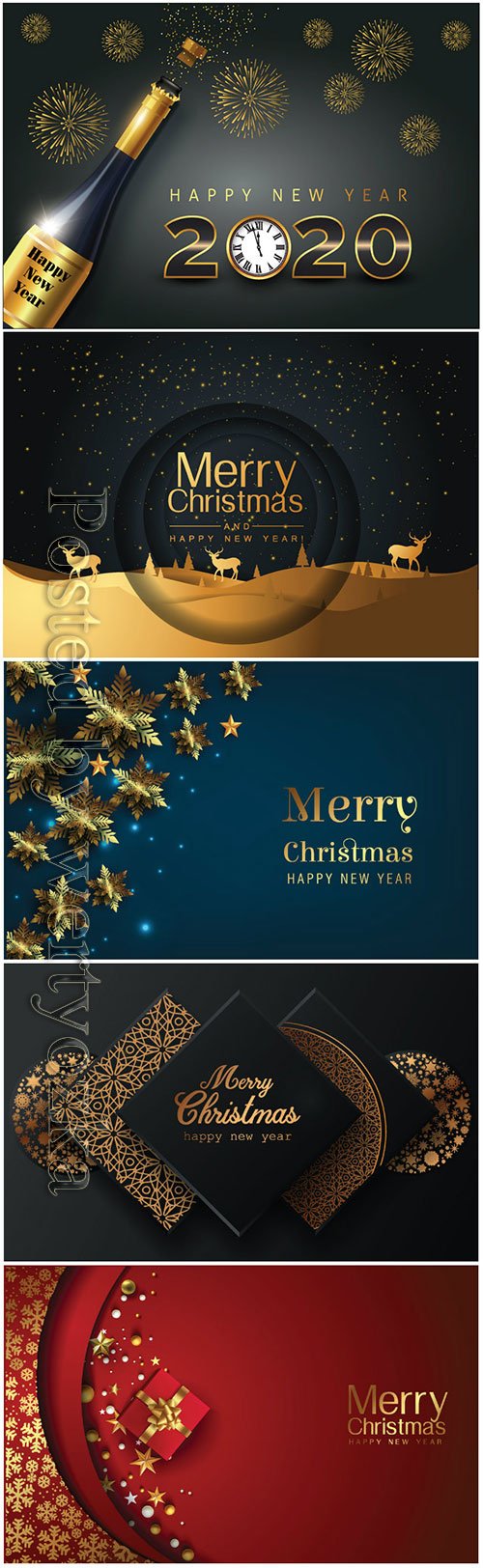 2020 Merry Chistmas and Happy New Year vector illustration # 4