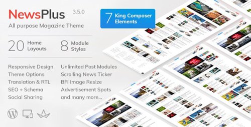 ThemeForest - NewsPlus v3.5.0 - News and Magazine WordPress theme - 4208250