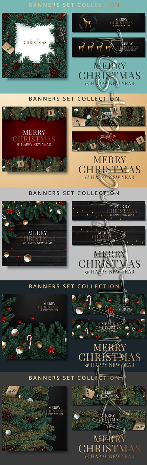Collections of Christmas Decorated Banners