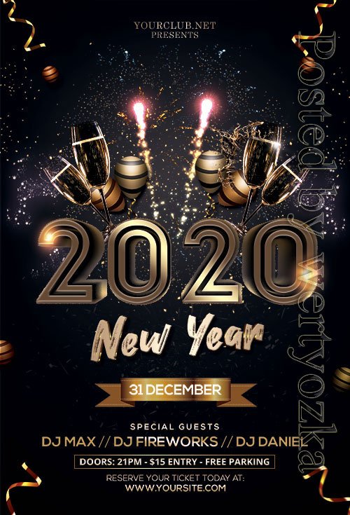 2020 new year - Premium flyer psd template