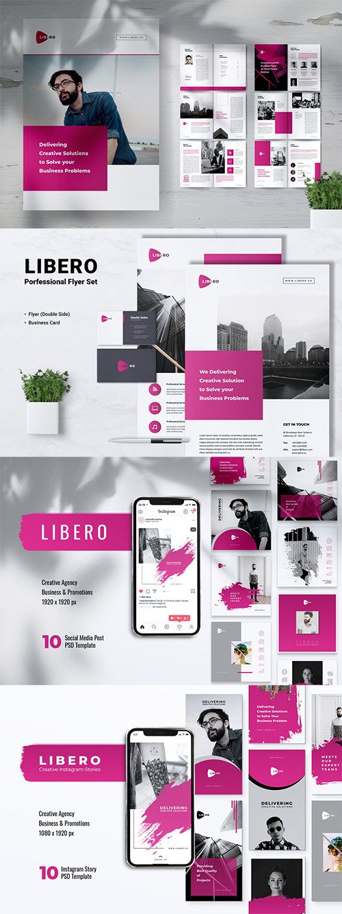 LIBERO Creative Agency Company Profile Brochures, Flyer Instagram