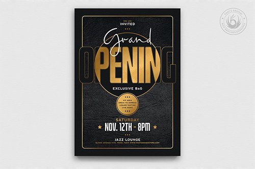 Black and Gold Flyer Template V16 PSD